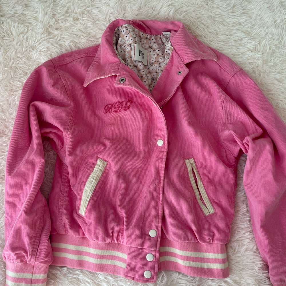 BDG Pink Jean Jacket with Classic Collared Neckline